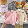 Baby Jungen Mädchen Lässig Einfarbig Schleife Rollkragen T-Shirt Tops Kinder Langarm Herbst Winter Warm Freizeit T-Shirts Kleidung