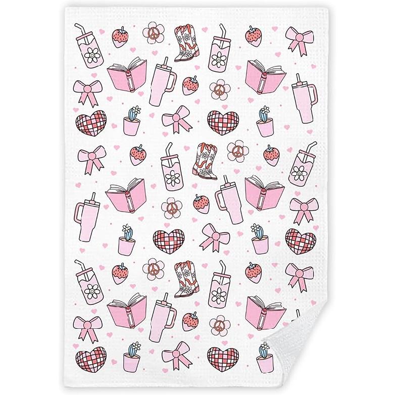 JINYO Mushroom Kitchen Towels, Red Mushroom Decorative Hand Towels for Bathroom, Cottagecore Mushroom Dish Towels Tea Towels for Kitchen, Mushroom