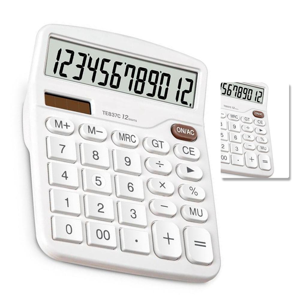 Large Button Desktop Calculator Silent Button LCD Display Multifunction Battery Powered for Office and Financial Use