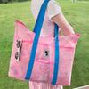 VIP Große Kapazität Koreanische Strandtasche - Tragbare Mesh-Umhängetasche für Fitnessstudio, Schwimmen und Outdoor
