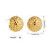 Creative Gold Plated Stainless Steel Round Geometric Earrings for Women Statement Geometric Studs Fashion Jewelry Waterproof
