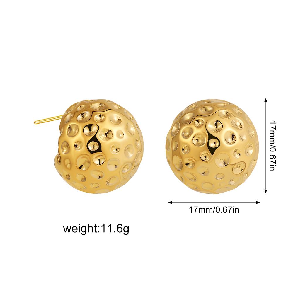 Creative Gold Plated Stainless Steel Round Geometric Earrings for Women Statement Geometric Studs Fashion Jewelry Waterproof