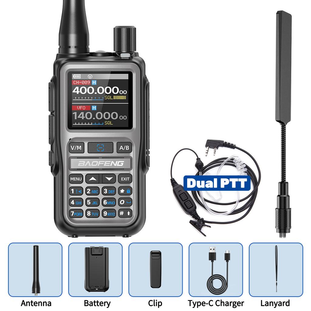 1/2PCS BAOFENG UV-5R Mini Walkie Talkie Dual PTT Wireless Programming Multi-Band Type-C Charge Long Range Ham Radio For Camping