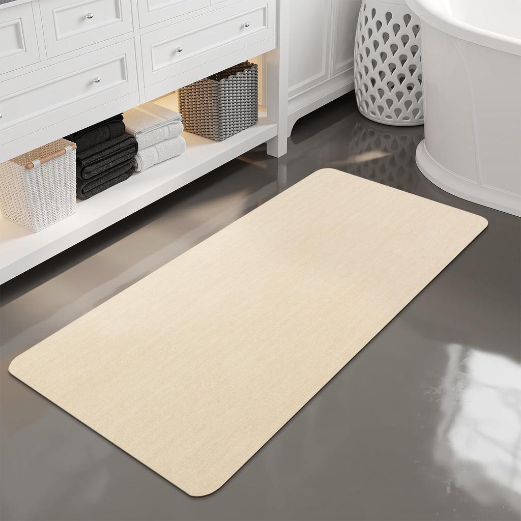 Rubber Non-Slip Quick Dry Absorbent Thin Bathroom Rugs Fit Under Door Bathroom Floor Mats-Shower Rug for In Front of Bathtub, Sink