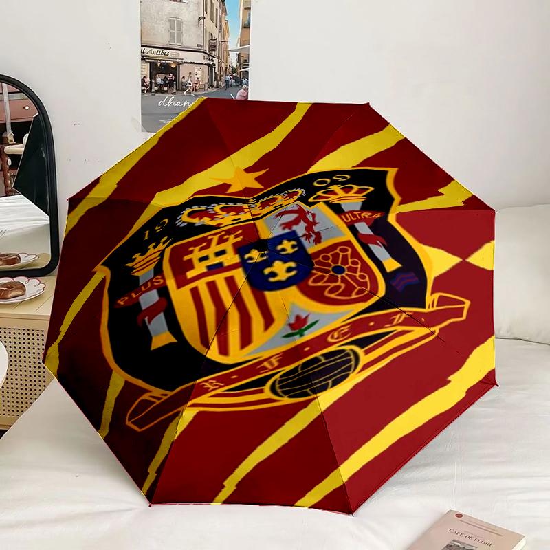 Spain Football Crest Umbrella 8-Frame for Travel, camping, Casual Lightweight Portable Umbrella, Essential for every family Holidays Gift