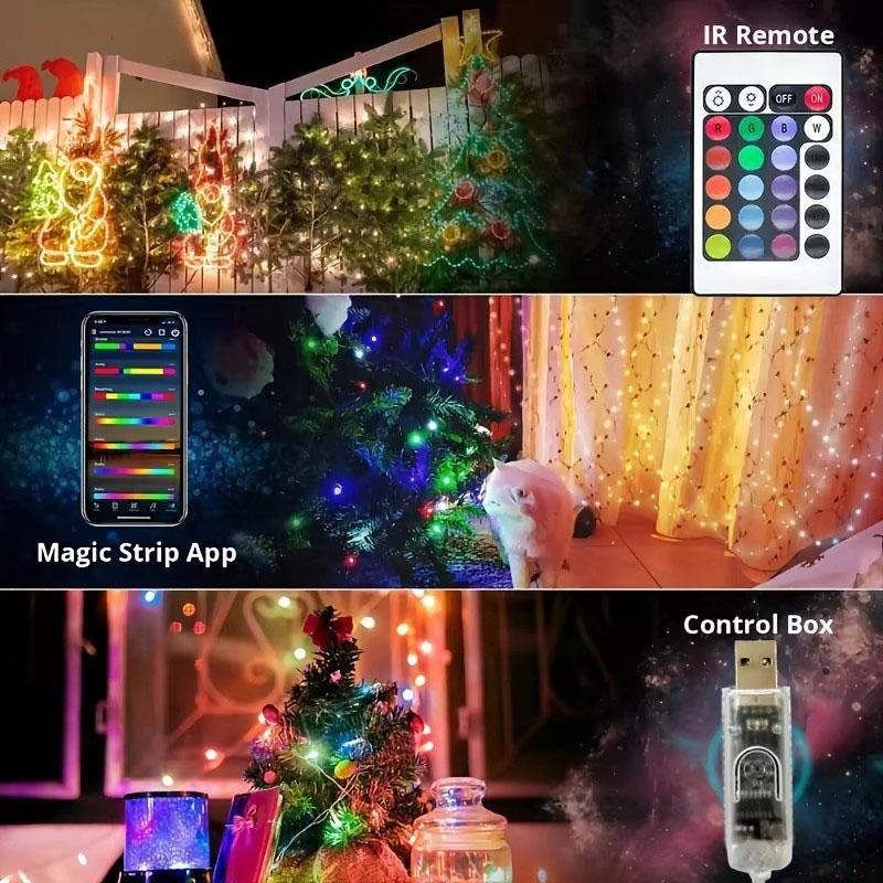 RGB-IC LED Light String USB Bluetooth&Remote WS2812B Fairy Lights Festoon Waterproof Christmas Garland Home Wedding Party Decor