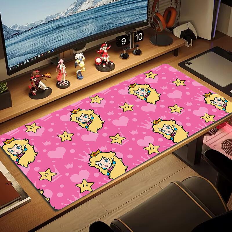 Princess Peach Print Cushion Non-slip Laptop Tablet Big Mousepad XXL Mat Mini PC Playmat With Lock edge
