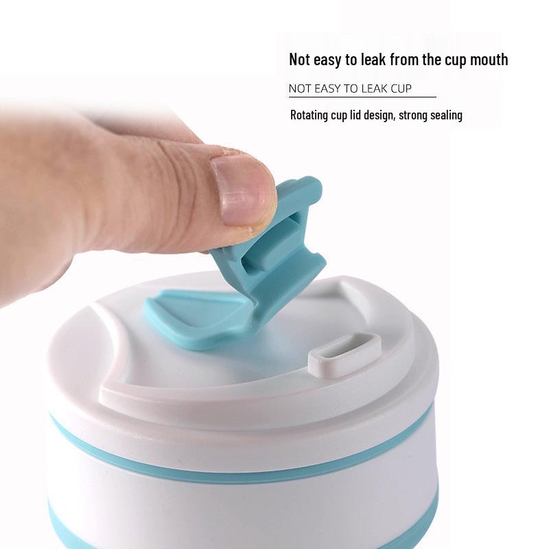 Silicone Collapsible Travel Cup - Portable, Drop-Proof, Anti-Scald, High Temperature Resistant, Customizable Sports & Fitness Cup.