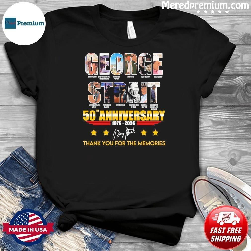 George Strait 50º Aniversário 1976-2026 Obrigado Pelas Memórias Camiseta Unissex Camiseta Unissex