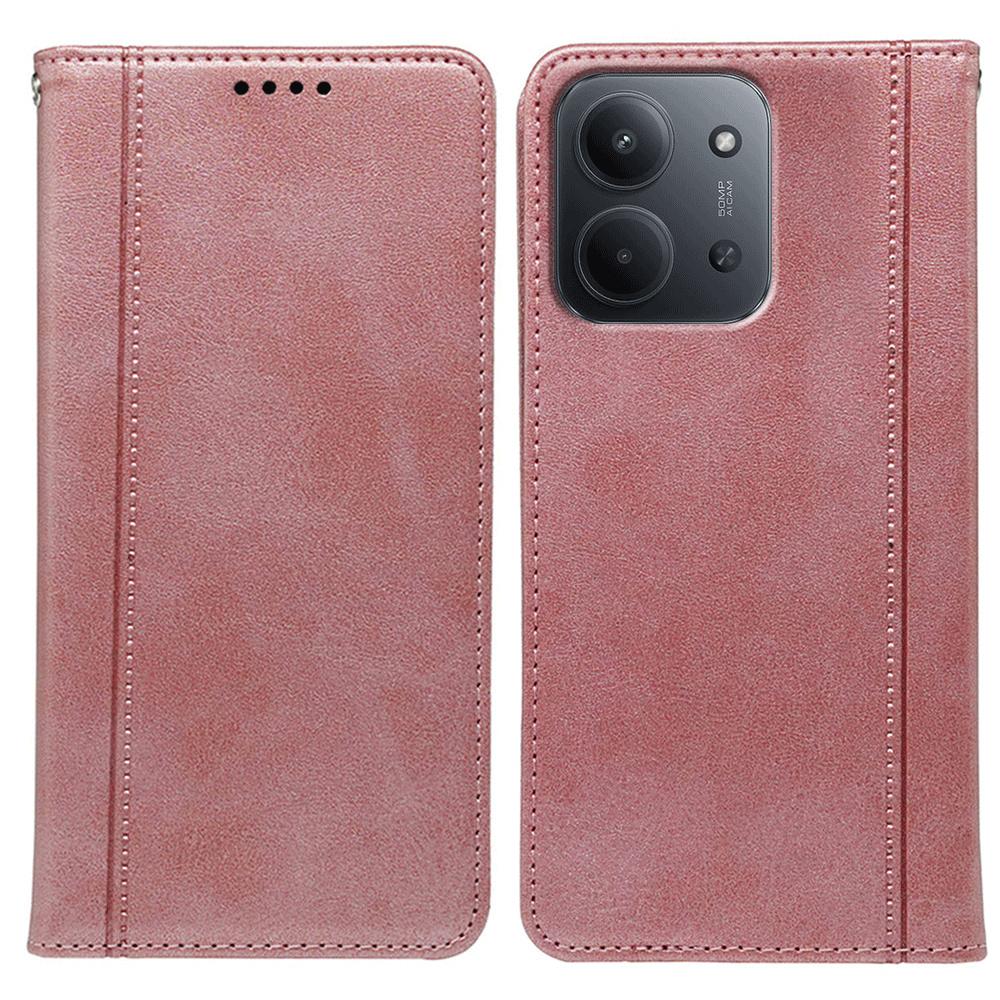 Für Xiaomi Redmi 15C 5G (EU) (173 mm)/15C 4G (EU) (173 mm) Hülle Verdeckter Magnetverschluss Kalbsleder Textur Leder Handyhülle