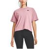 Under Armour Loose Fit Training Round Neck Short Sleeve T-Shirt With Back Logo Print Women Tops Pink 1379948-697