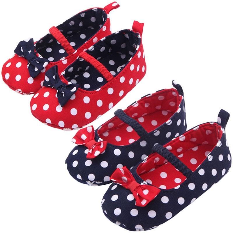 Buy Baby Girl Soft Sole Shoes Dots Bowknot Toddler Antislip Shoes