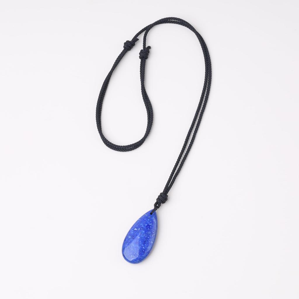 [KOAI] Lapis Lazuli Teardrop Adjustable Length Power Stone Necklace for Women and Men