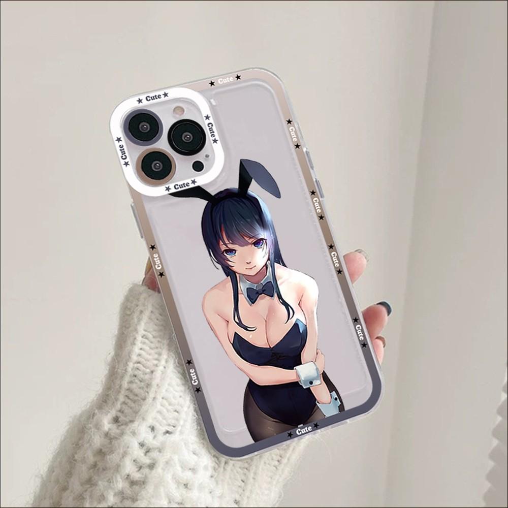 Anime Mai Sakurajima Phone Case For iPhone 14 13 12 11 Pro Max Mini X Xs XR 6 7 8 Plus SE 2020 Transparent Case