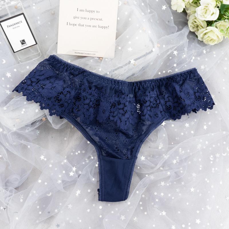 Lace Women Thong Transparent Sexy Briefs Female Intimate Underpants Low Rise Lingerie T Back Knickers