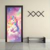 1pcs Rainbow Unicorn Cartoon Door Stickers, Children's Room Bedroom Decoration Stickers, Cute Animal Wall Stickers, Self Adhesiv