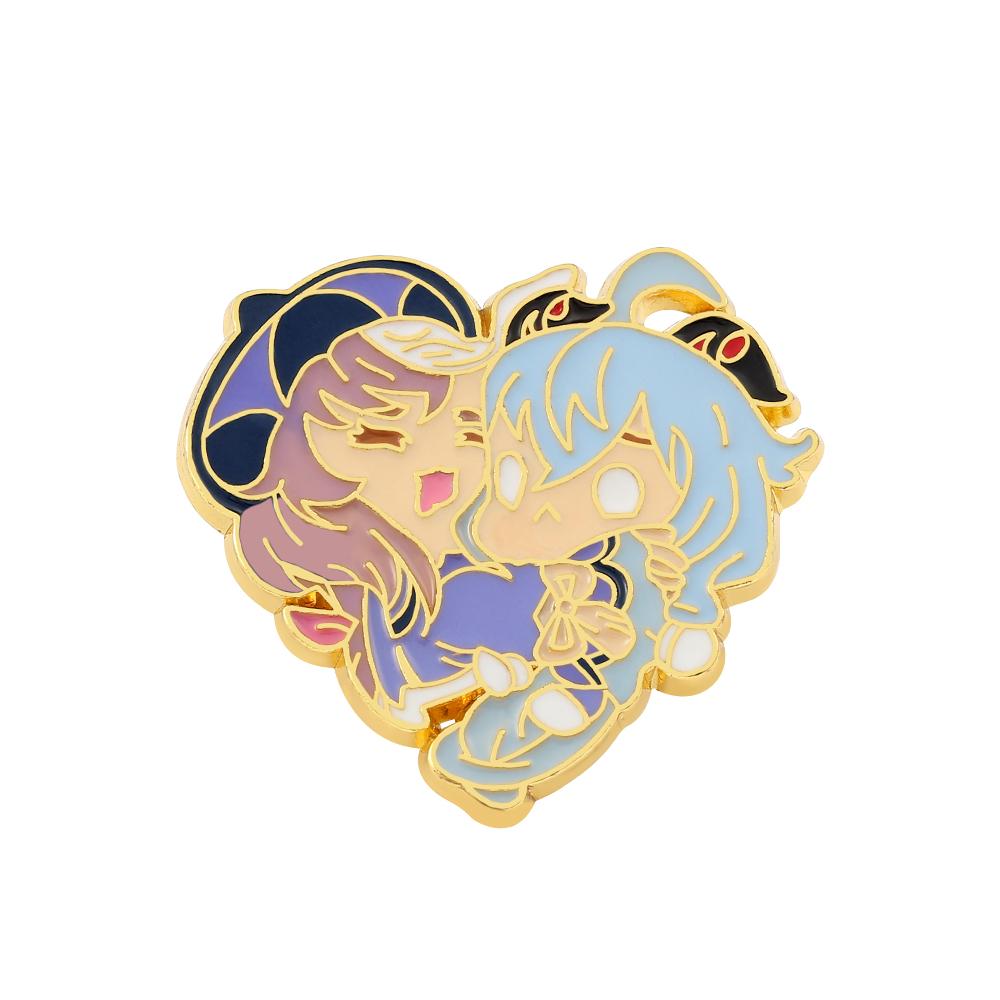 Game Genshin Impact Brooch Diluc Barbara Fischl Klee Paimon Cartoon Character Pins Badge Jewelry Accessories Gift for Fans