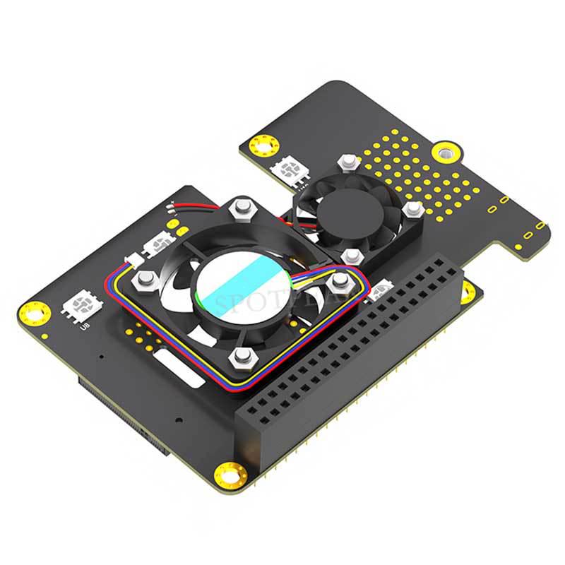 Raspberry Pi 5 PCIe To M.2 NVMe SSD 2280 Expansion Board with Dual Fans