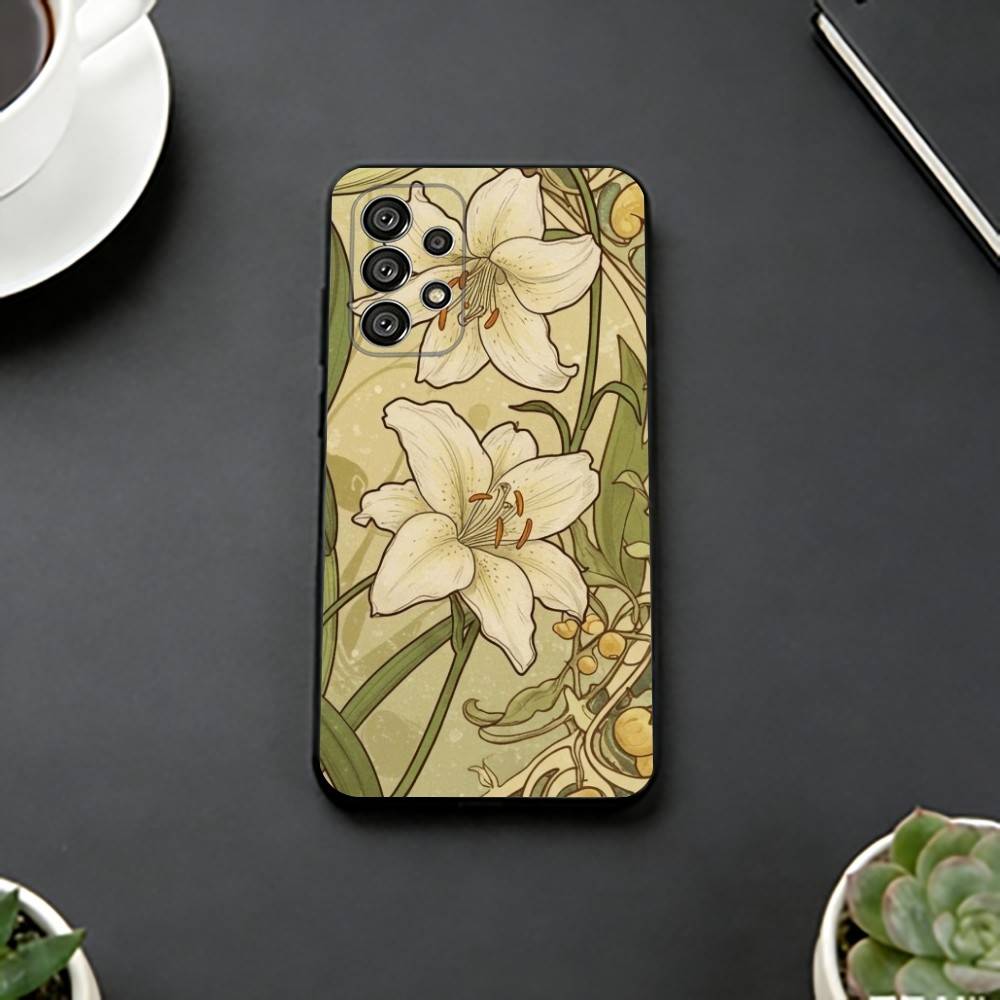 

ART Alphonse M-Mucha Phone Case For Samsung S25,S24,S21,S22,S23,S30,Ultra,S20,Plus,Fe,Lite,Note,10,Black Cover Samsung S24ULTRA