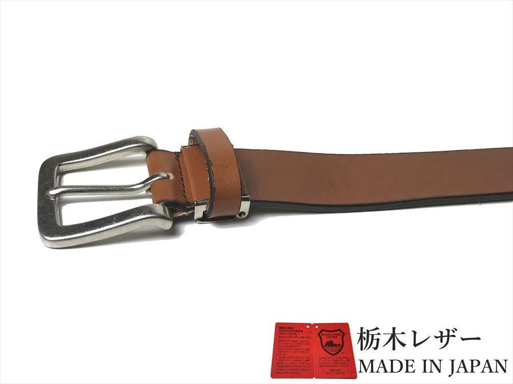 WING LEATHER Tochigi Leather Genuine Cowhide Made In Solid W003 Size Belt, Leather, Japan, Men's, Color, 35mm, Casual, (Dark Brown, M)