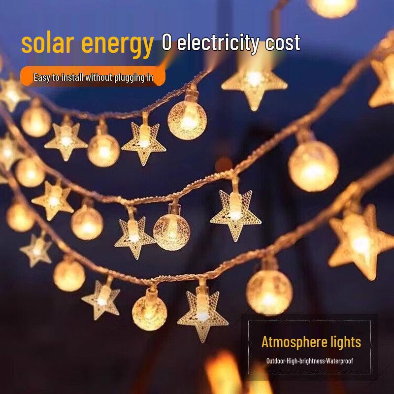 Outdoor Solar Bubble Ball Christmas Fairy String Lights for Patio and Garden