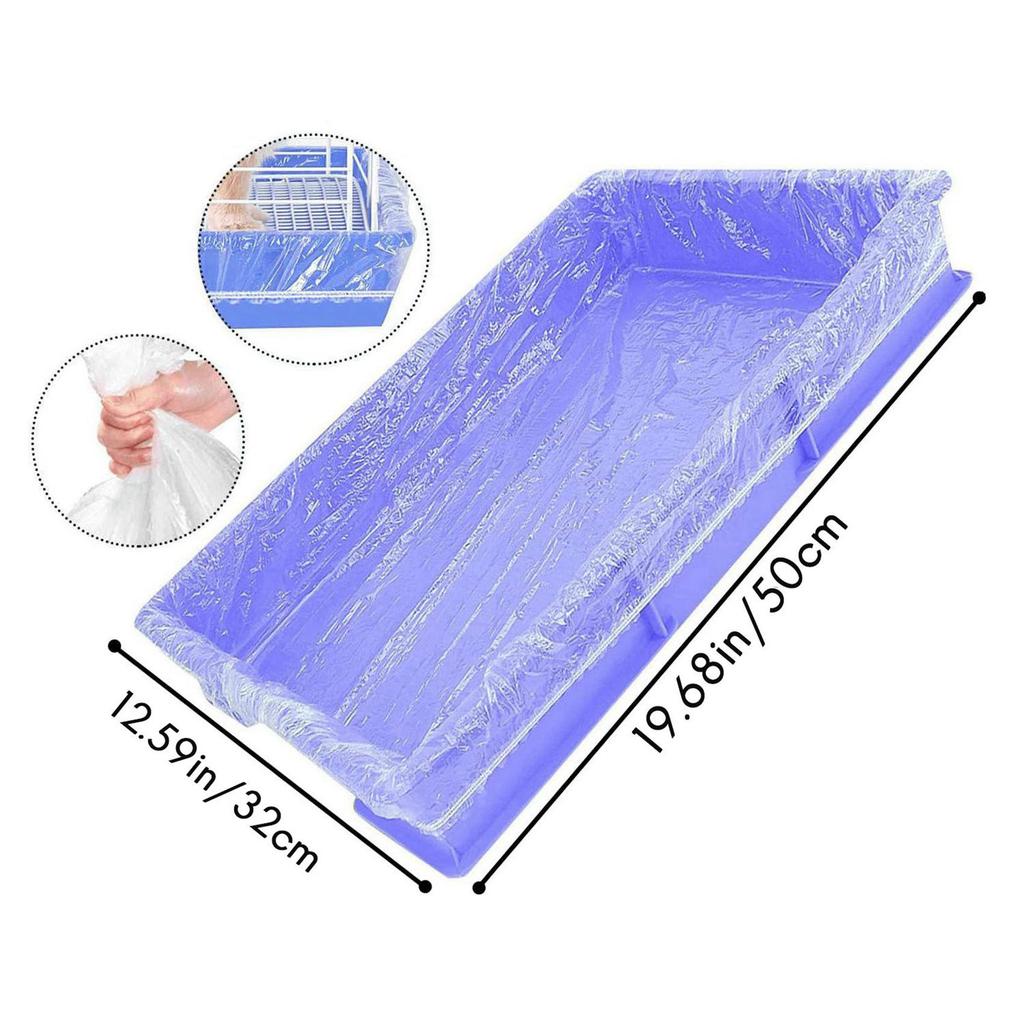 100 Pcs Disposable Cage Liner, Clear Plastic Bunny Cage Liner Bag Universal Toilet Film For Bunny Guinea