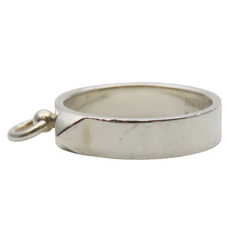 Used HERMES Ring Collier De Cyan PM EU#57 58 Silver925 5.0g Silver Studs