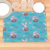 Easter Bunny Pattern Placemat Cotton Linen Fabric Table Mats Family Dinner Tableware Kitchen Size 30X45 Cm Table Mat