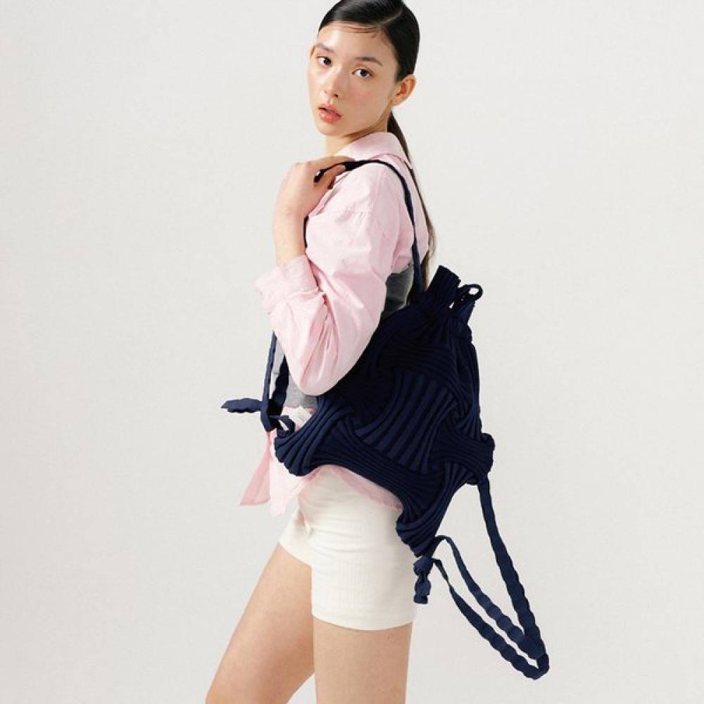 Pleatsmama Navy New Bow Backpack
