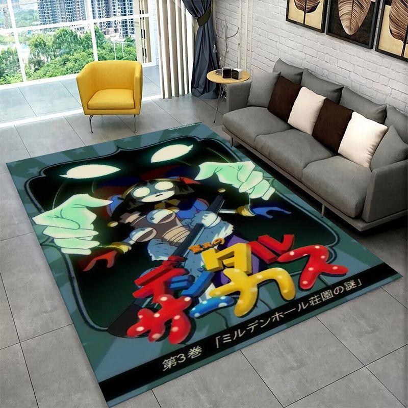 Cartoon Amizing Digtal Circus Pomni Non-Slip Area Rug for Living Room,Bedroom,Playroom,Carpet Floor Mat Home Decor Rug Room