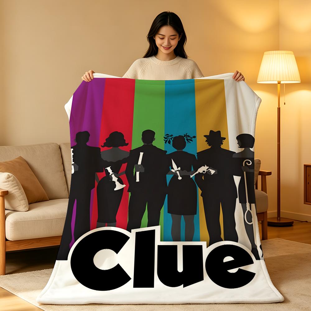 Game C-Cluedo C-Clue Throw High-Density Short Plush Blanket Soft Skin-Friendly for Sofa Nap Air-Conditioned Room