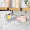 Carbon Steel Cup Lid Holder Multi-functional Black White Lid Storage Rack No Drilling Space Saving Under Cabinet Holder