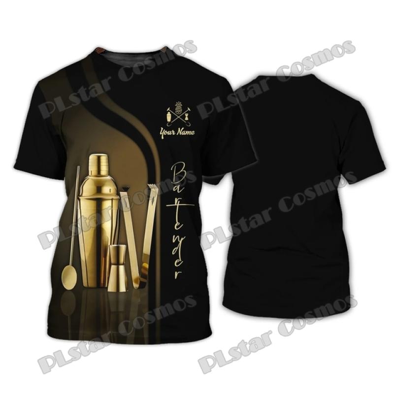 Summer Latest Mens T Shirt Bartender Personalized Name 3D Printed Tshirt Unisex Casual Tee Shirt Present To Bartender DW211