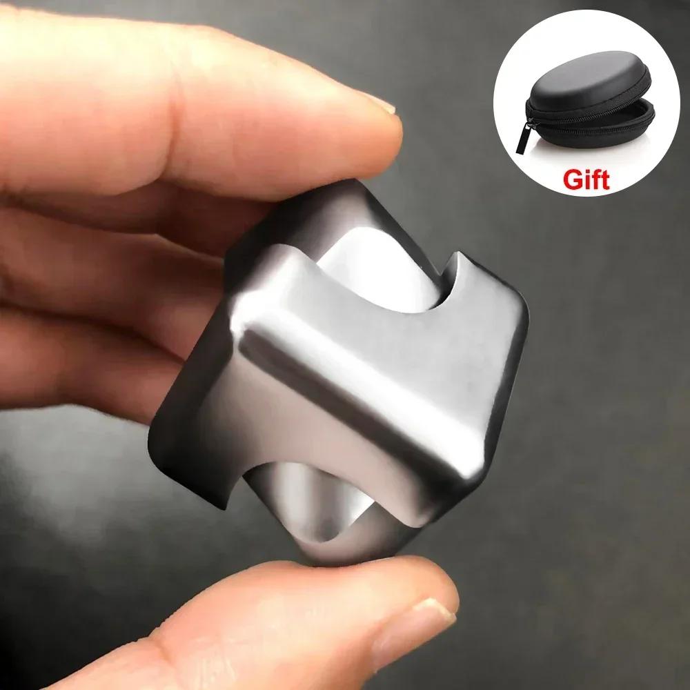 Metal Cube Rotating Fingertip Gyroscope Fidget Anti Stress Toys Adult Office Home Travel Portable Spinner Toys Christmas Gifts