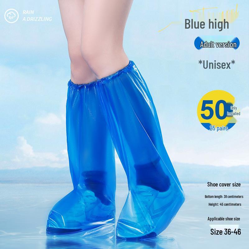 Waterproof Non-Slip Transparent Rain Shoe Covers - Thickened, Durable, Mid-High Tube for Outdoor Use