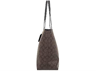 Tasche F05696 5696 Braun x Schwarz Signature PVC Leder Open City Tote Damen [Coach] (Tragetasche) [Outlet-Artikel] [Marke] [Artikel]