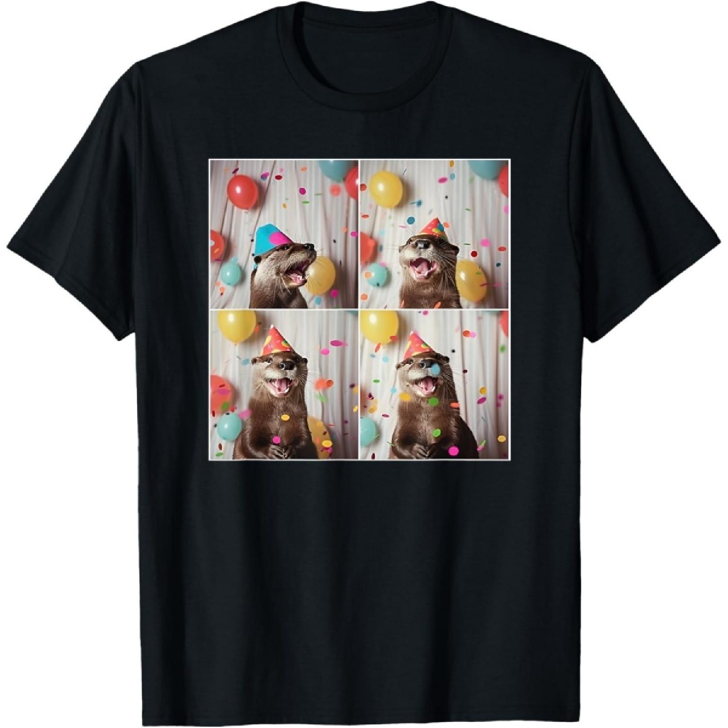 Милая Мордочка Выдры Речное Животное Цветная Морская Выдра Футболка на День Рождения S