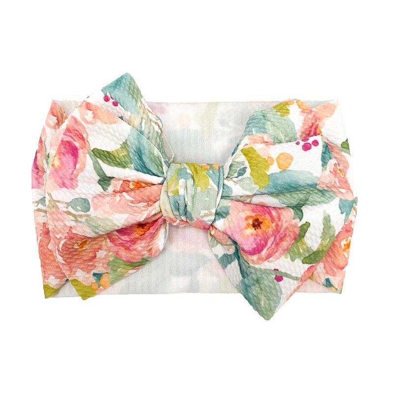 Solid Color Bowknot Baby Headband Sweet Headwear Kids Girls Boutique Elastic Protect Turban Headand Baby Hair Style Accessories
