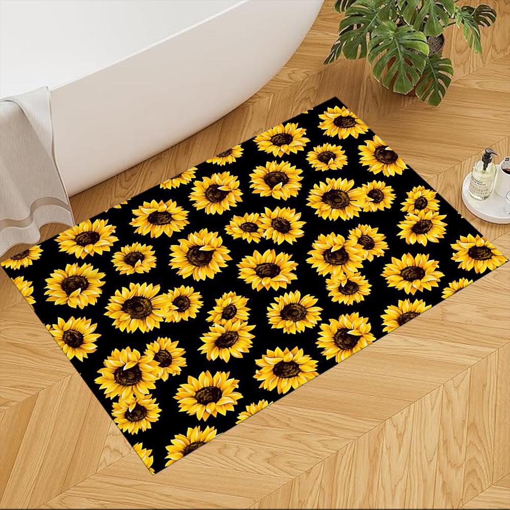 Sunflower Field Pattern Non-Slip Home Carpet Design for Office Decor Living Room Bedroom Gift