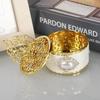4Pcs Gold Candy Boxes with Lid, Vintage Plastic Round Favor Box for Candy, Chocolate, Small Gift Wedding Birthday Party Bridal Shower