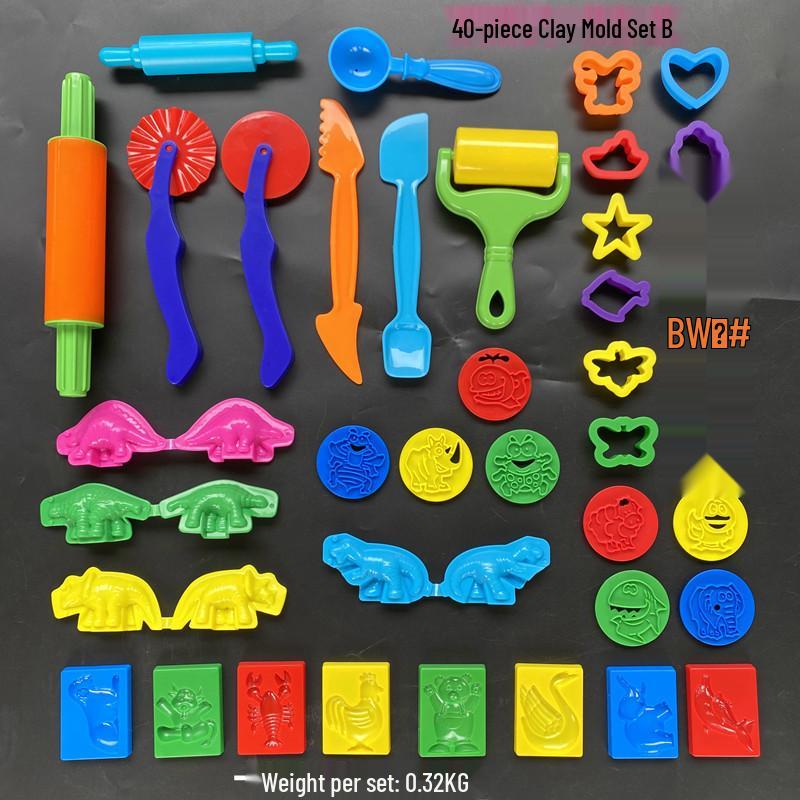 Children's DIY Color Clay Craft Kit: Includes Leather Clay, Glue Machine, Needle Cylinder, Noodle Maker, Dessert, Cake, and Bread Making Tools.