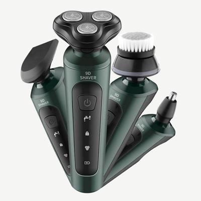 9D Multifunctional Electric Shaver with Three Washable Blades and Beard Trimmer