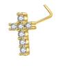 L Needle Curved Hook Thin Rod Nose Stud Zircon Devil Eye Love Nose Puncture Jewelry Nose Ring