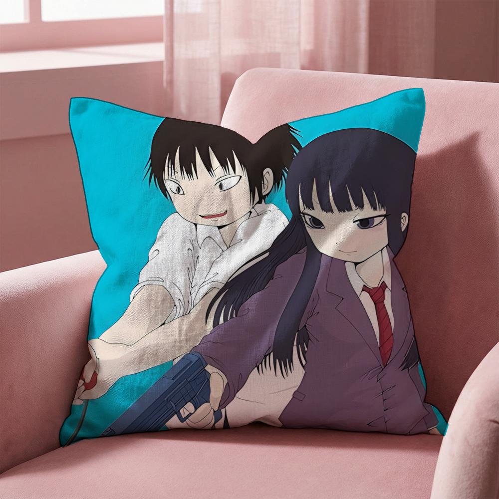 Cute H-Hi S-Score Girl Cushion Cover Multi-Scene Pillow Cover for Home & Car - Reversible, Soft & Durable for Daily Use