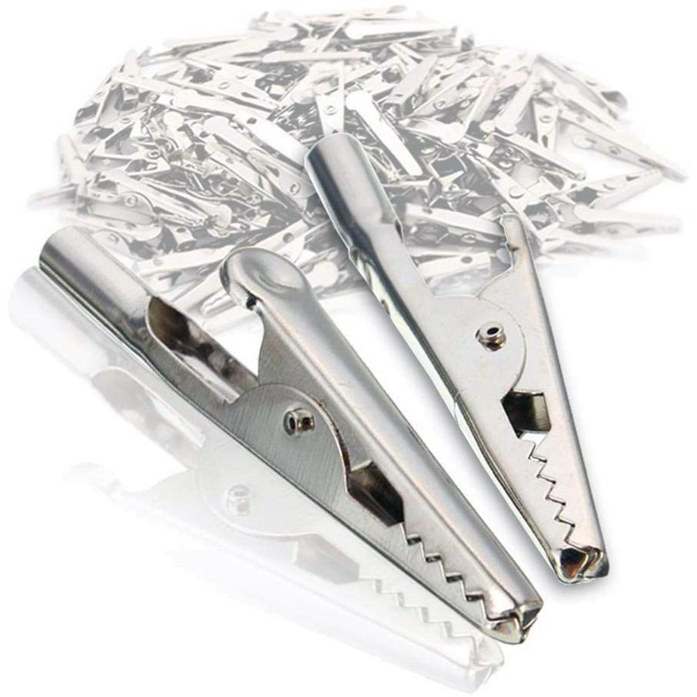 10/20/50Pcs 51mm Metal Alligator Clips Crocodile Electrical Test Cable Lead Probe Clip Battery Clamps 10A Silver Crocodile Clips