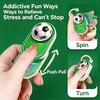Football Themed Iridescent Plating Rotatable Fidget Slider Keychain Soccer Decompression Toy for Small Surprise Gift Use