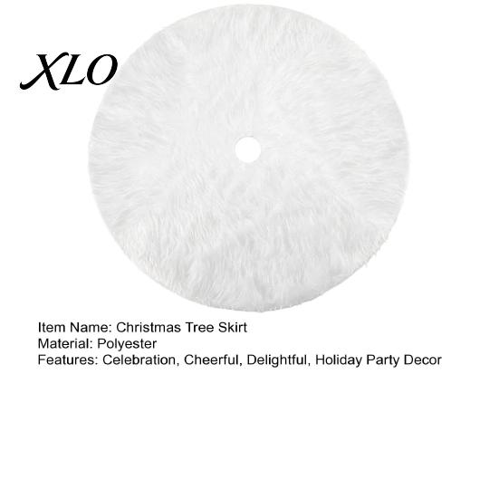 Decorative Tree Stand Cover for Xmas Party 24/30/36 Inch White Faux Fur Christmas Skirt, Soft Fluffy Plush Large Skirt Villa Hotel Lobby Base
