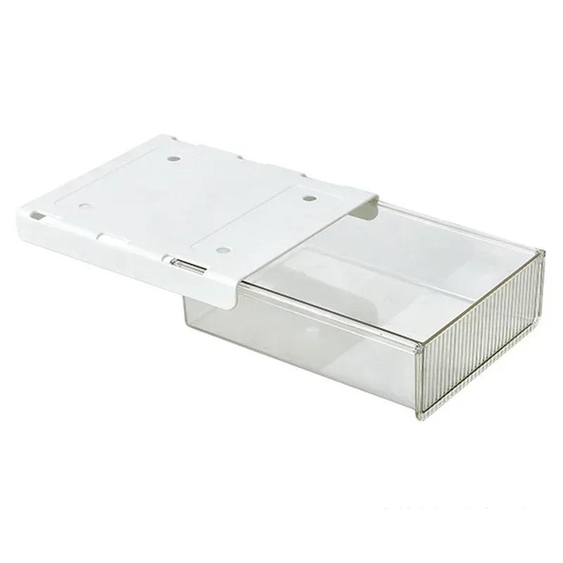 

New Drawer Type Storage Box Under Desk Punch Free Self Stick Desktop Organizer Invisible Office Stationery Sundry Storage Drawer