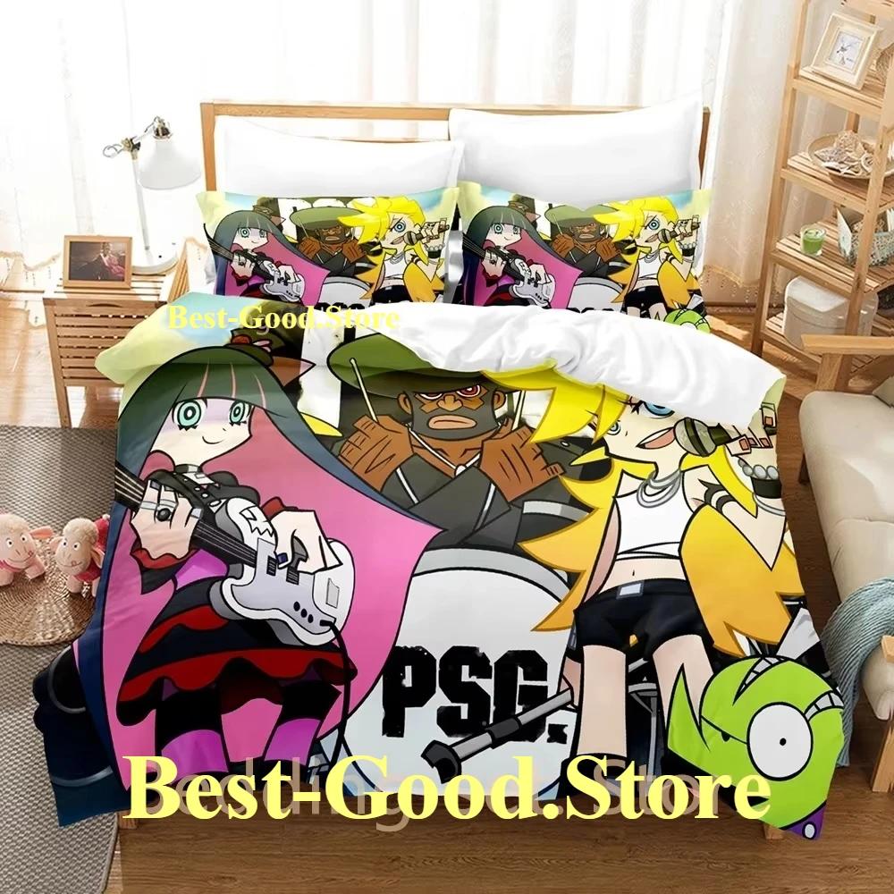 Panty and Stocking Bedding Set Single Twin Full Queen King Size Bed Set Adult Kid Bedroom Duvetcover Sets 3D Anime Bed Sheet Set