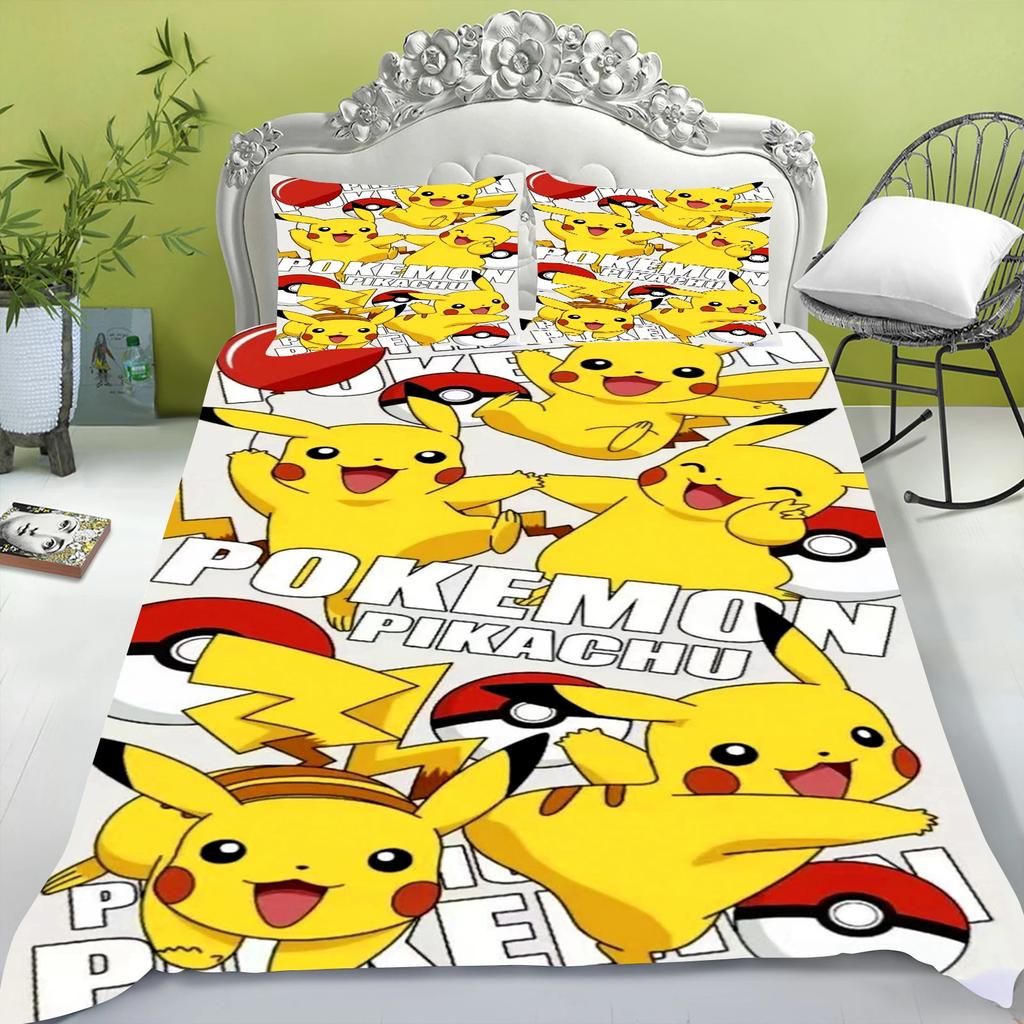 Electric Mouse Bedding Set Children'S Bedding Set Squirtle Quilt Duvet Cover King Size Twin Covers Children Printed 100% Polyest